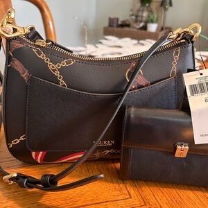 Ralph Lauren Print Black and Gold Women's Bag